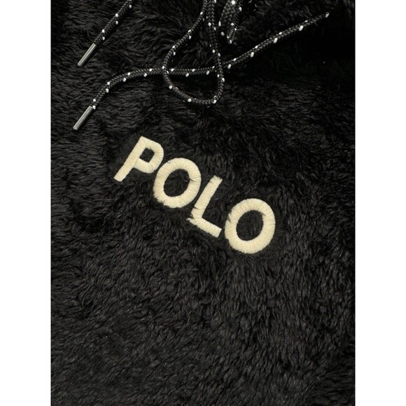 POLO RALPH LAUREN MEN'S SIZE MEDIUM CURLY BLACK HI-PILE SHERPA FLEECE HOODIE - Picture 5 of 8
